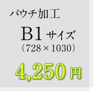 B1サイズパウチ加工（ミミ5mm）