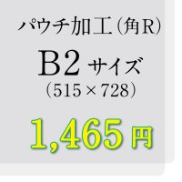 B2サイズパウチ（角R）加工（ミミ5mm）