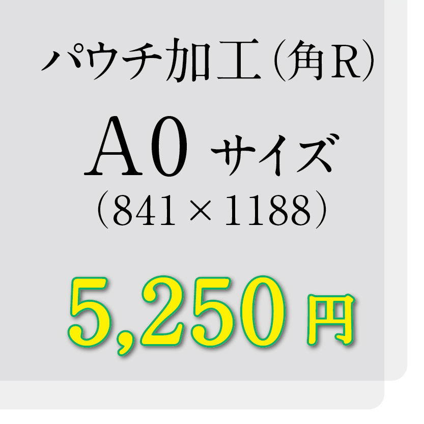 画像1: A0サイズパウチ（角R）加工（ミミ5mm） (1)