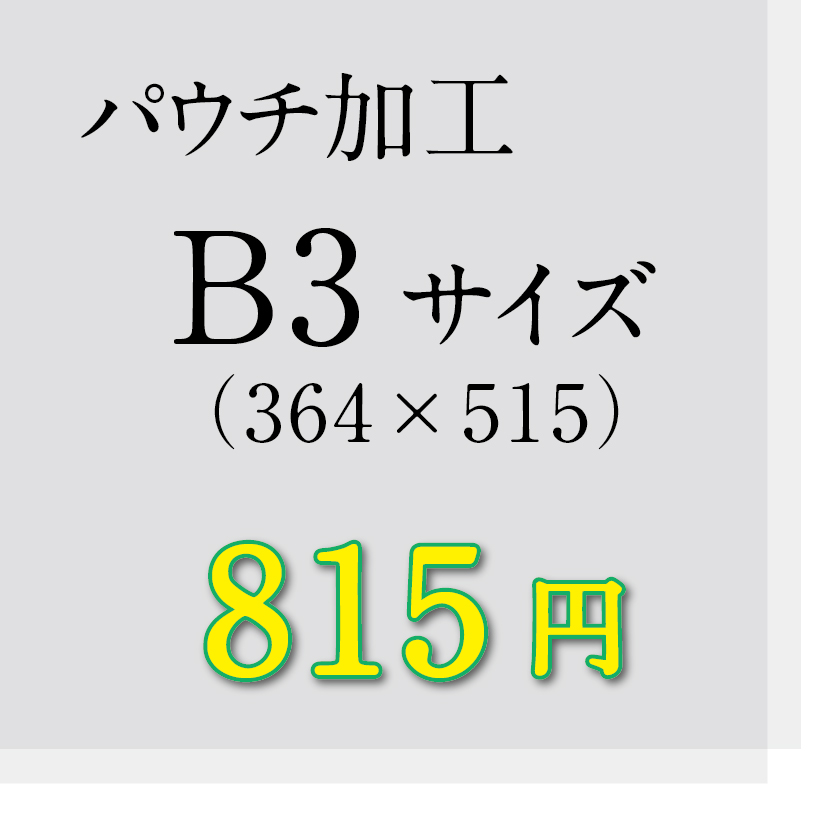 画像1: B3サイズパウチ加工（ミミ5mm） (1)